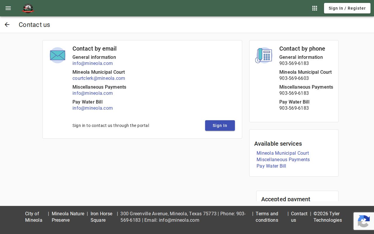 Mineola court docket portal contact frame